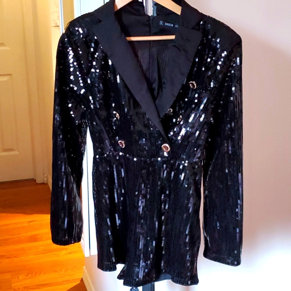 New black sequin jumpsuit medium Shein